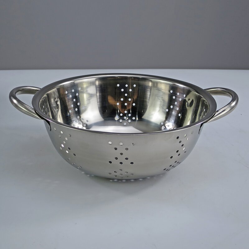 Sieve and Strainer Manufacturer - Round Diameter Washing Drainning Basin Square Stainless Rice Sieve With Curved Handle