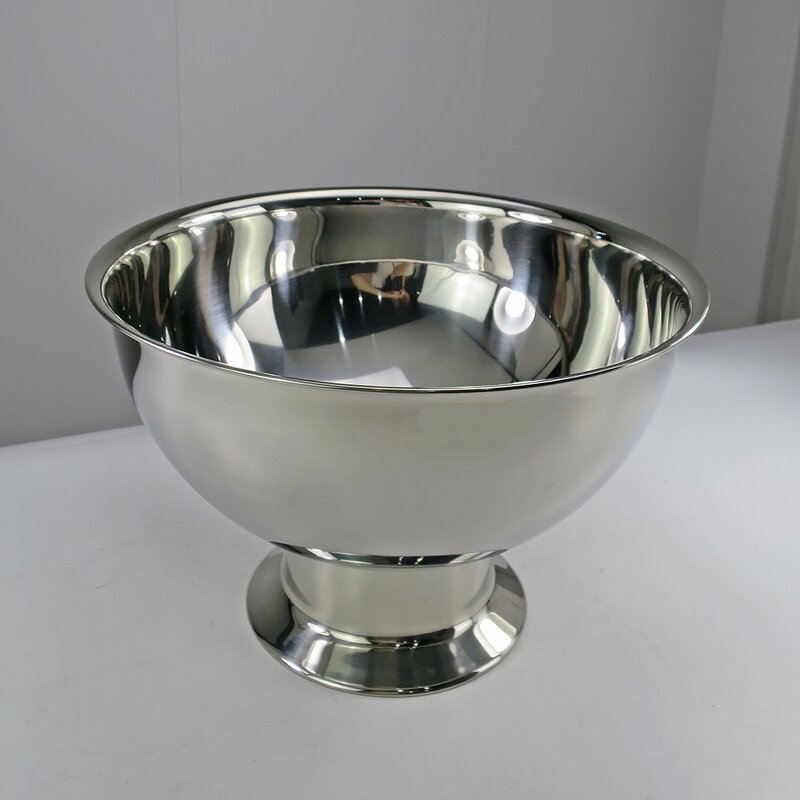 Champagne Beer Wine Cooler Manufacturer - 304 Stainless Steel Large Metal Ice Bucket With Stand Golden Bar Tools
