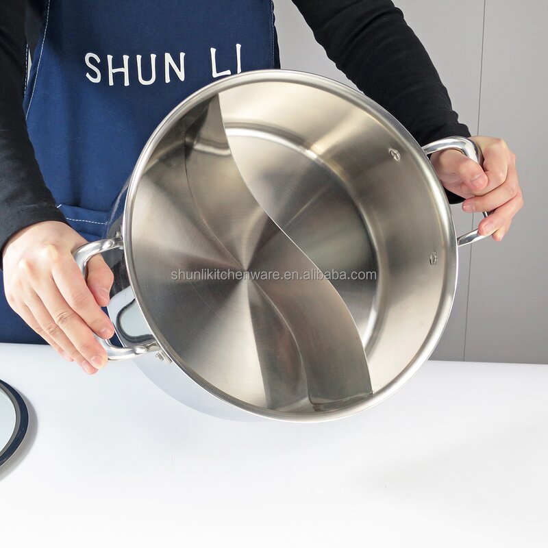 Cooking Pot Manufacturer - Food Grade 304 Stainless Steel Deepening Stockpot Commercial Silver Hot Pot Large Capacity
