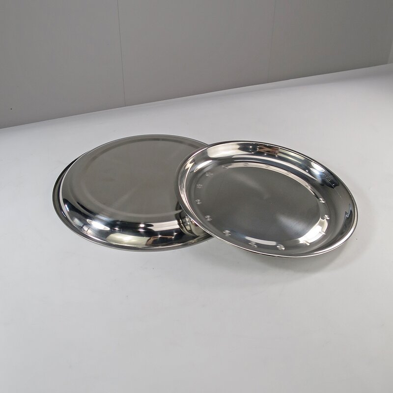 Serving Plate Tray Manufacturer - Multiple Size Round Stainless Steel for Buffet Home Serving Fruit Dinner Plate