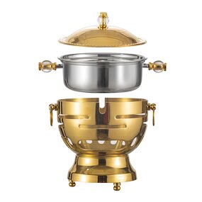 Alcohol Stove Manufacturer - Hot Sale Hotel Round Single Small Individual Stainless Steel Cooking Shabu Hot Pot Sets