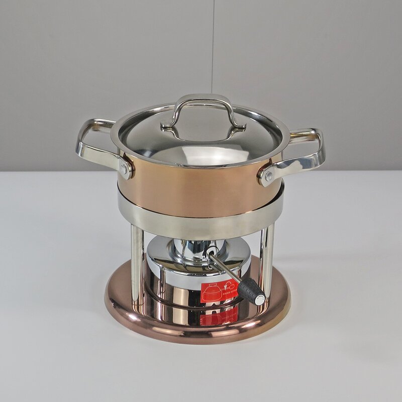 Hot Pot Manufacturer - Modern Round Rose Gold Stainless Steel Alcohol Stove 304 for Hotels