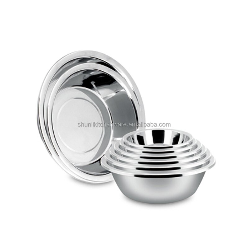 Vegetables Wash Basin Manufacturer - 1.5# Thickened Factory Direct Sale 45-80cm Stainless Steel Metal Soup Basin