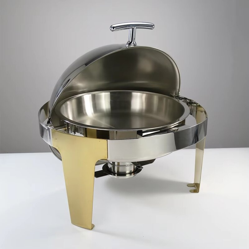 Chafing Dish Manufacturer - Hotel & Restaurant Supplies Round Stainless Steel Rolling Top Food Warmer