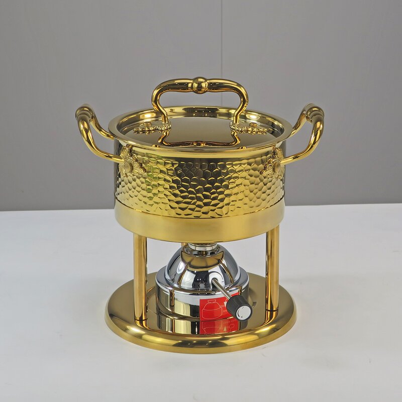 Commercial Hot Pot Set Manufacturer - Single Small Food Heater Buffet Stainless Steel Mini Three-piece Cooking Pot