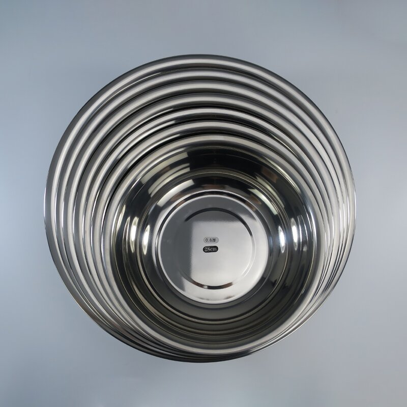 Salad Bowls Manufacturer - Hot Sale China Factory Supply Round Stainless Steel Mixing Bowl 28-40cm Set