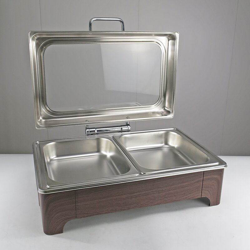 Chafing Dish Manufacturer - Simple Glass Cover Stainless Steel Large Capacity Buffet Stove