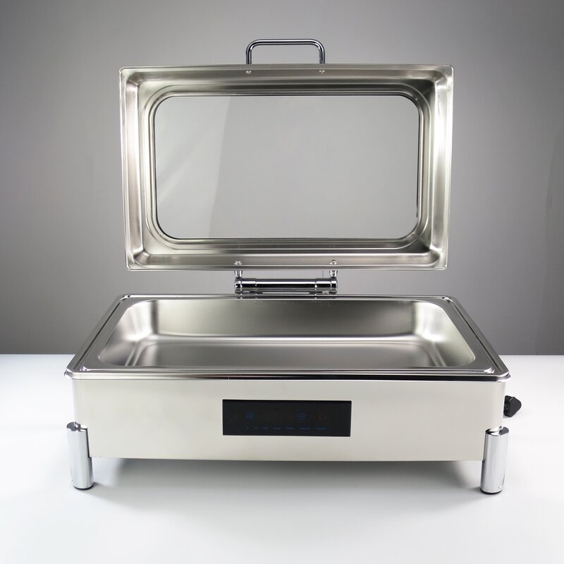 Chafing Dish Manufacturer - Luxury Buffet Stainless Steel Simple Large Glass Cover Buffet Stove Set