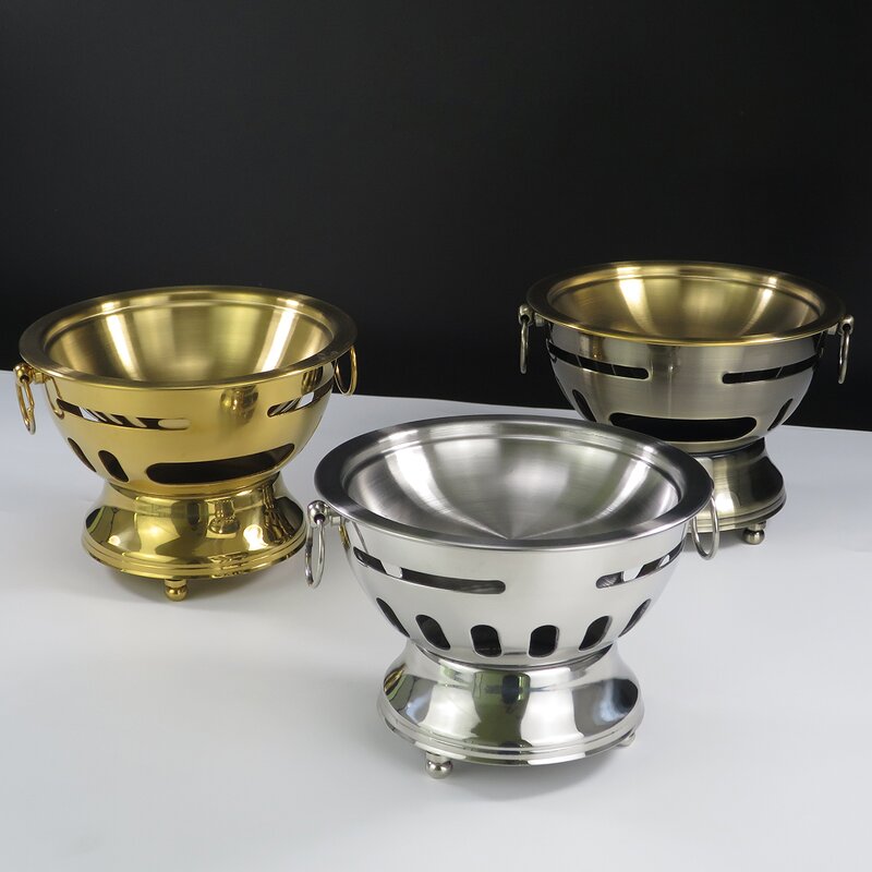 Commercial Alcohol Pot Manufacturer - Hot Sell Stainless Steel Gold Silver Hot Pot with Heating Stove