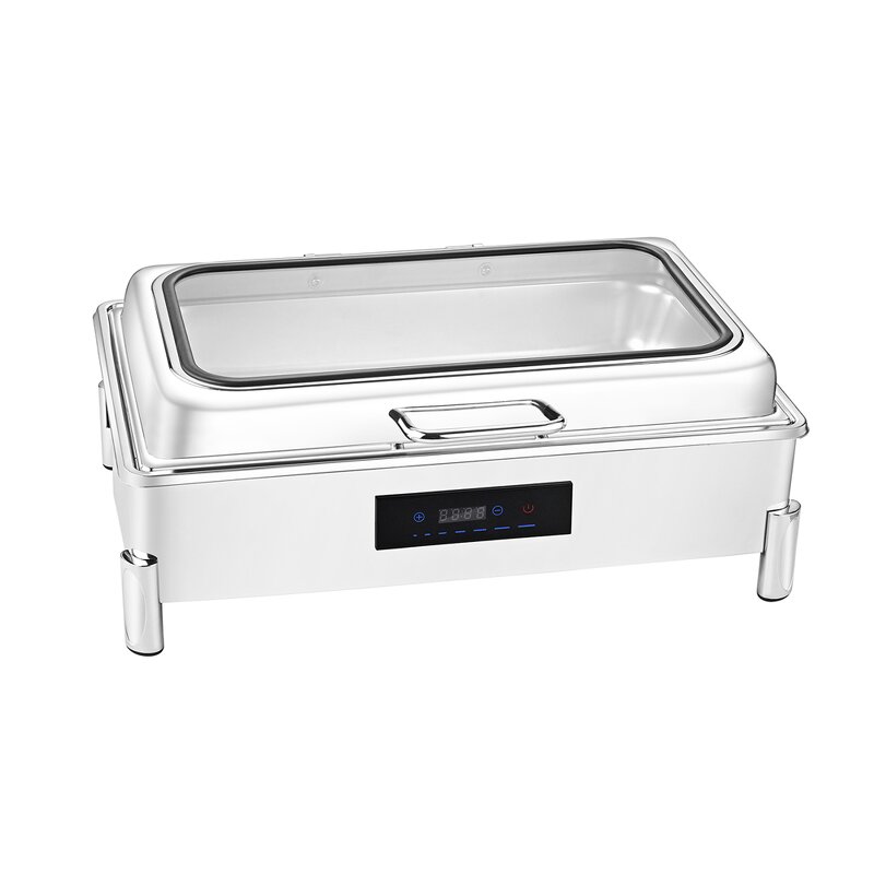 Chafing Dish Manufacturer - Luxury Buffet Stainless Steel Simple Large Glass Cover Buffet Stove Set