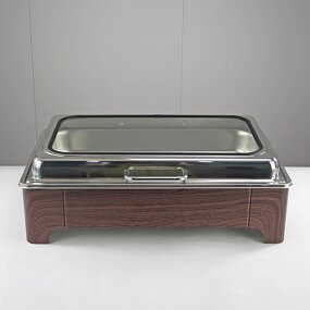 Chafing Dish Manufacturer - Simple Glass Cover Stainless Steel Large Capacity Buffet Stove