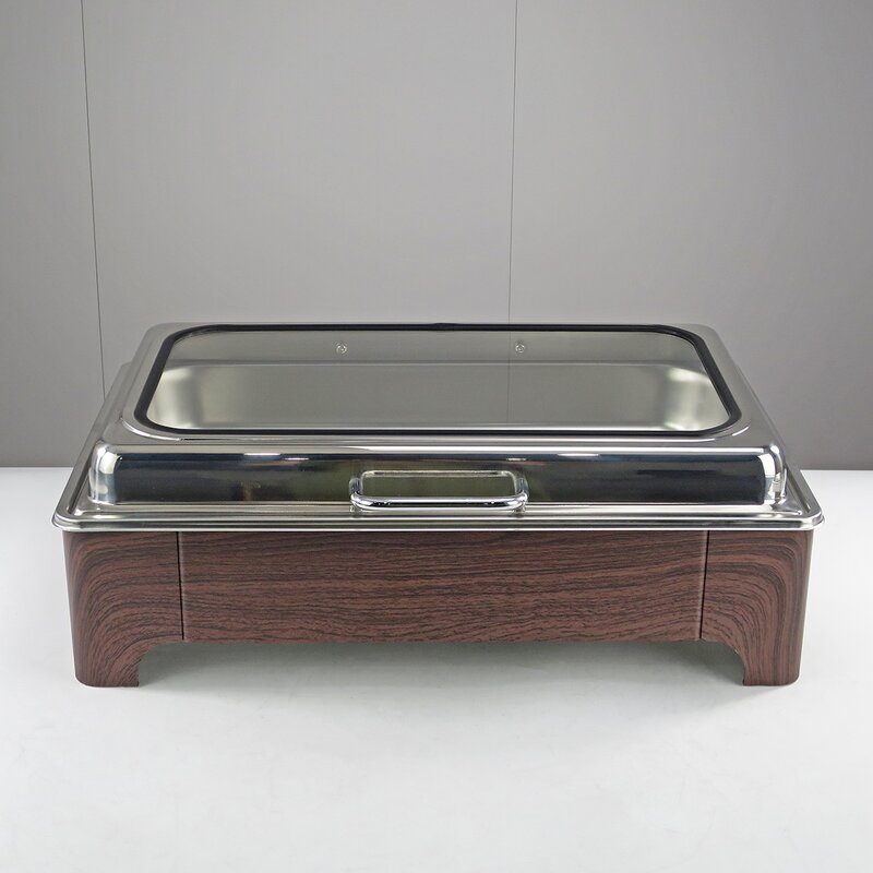 Chafing Dish Manufacturer - Simple Glass Cover Stainless Steel Large Capacity Buffet Stove