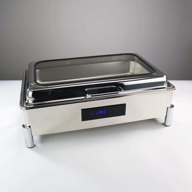Chafing Dish Manufacturer - Luxury Buffet Stainless Steel Simple Large Glass Cover Buffet Stove Set