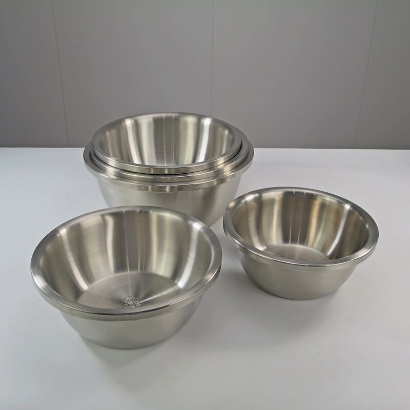 Stainless Steel Basin Manufacturer - 304 Extra Thick Sanded Solid Durable Multi-Purpose Tableware Bowl