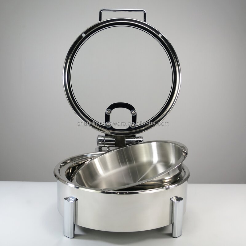 Buffet Chafer Dishes Set Manufacturer - Wholesale Luxury Stainless Steel Electric Food Warmer 6L Round