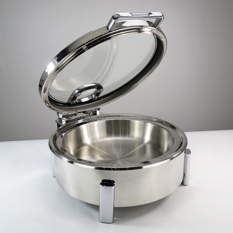 Buffet Chafer Dishes Set Manufacturer - Wholesale Luxury Stainless Steel Electric Food Warmer 6L Round