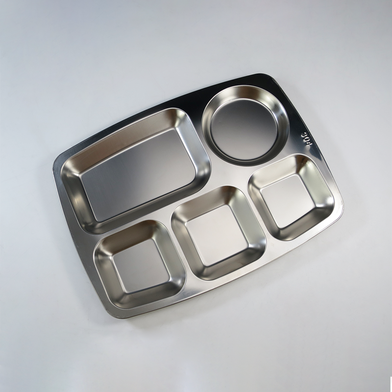 Fast Food Tray Manufacturer - Restaurant Hotel Divider Stainless Steel 3/4/5 Compartment School Cafeteria Divided Dinner Plate