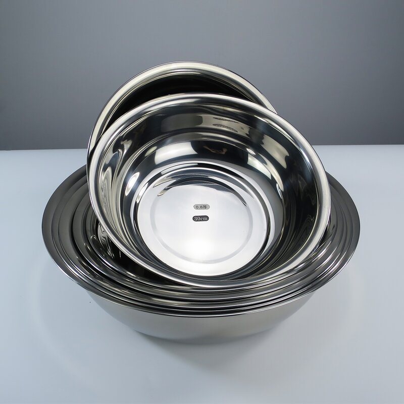 Salad Bowls Manufacturer - Hot Sale China Factory Supply Round Stainless Steel Mixing Bowl 28-40cm Set