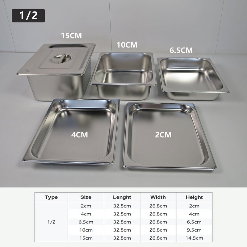 Food Storage Containers Manufacturer - 1/2 Stainless Steel Stackable Steam Table Pan for Buffet Event Catering