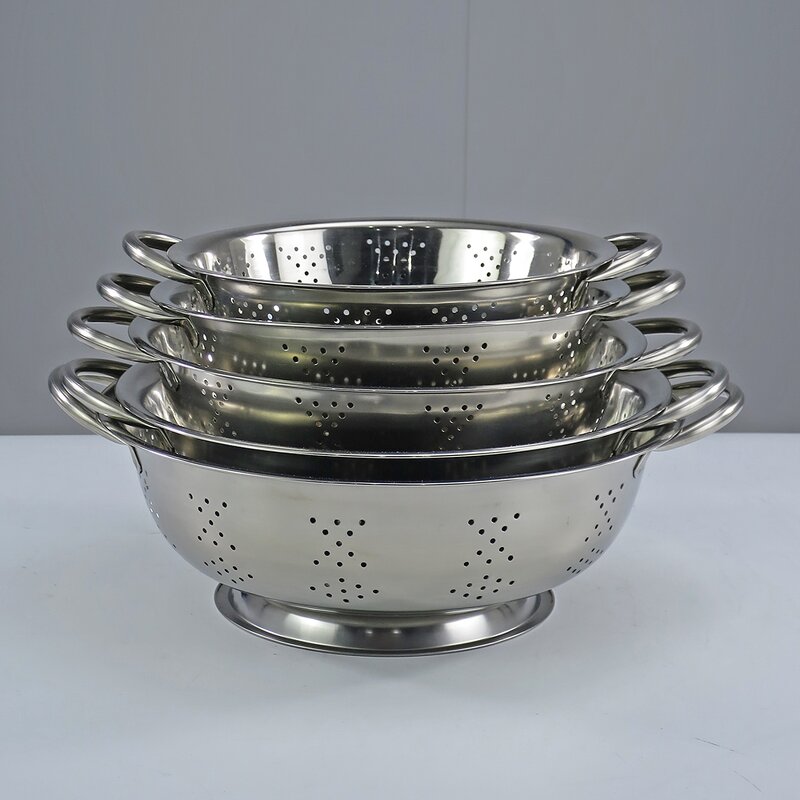 Colander Bowl Manufacturer - Stainless Steel Kitchenware Filter Basin Kitchen Strainer for Fruits Vegetables