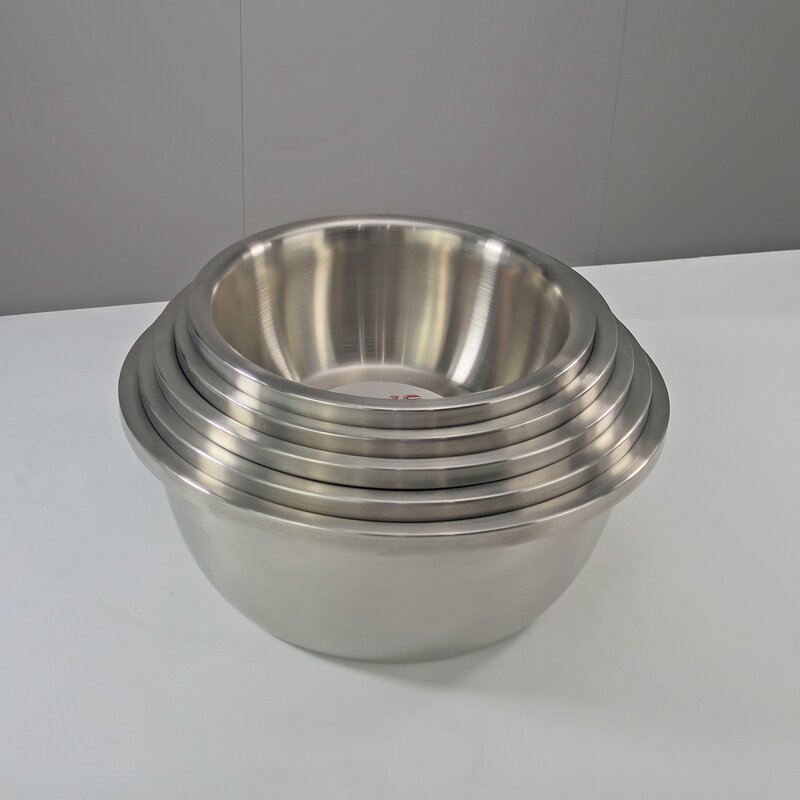 Stainless Steel Basin Manufacturer - 304 Extra Thick Sanded Solid Durable Multi-Purpose Tableware Bowl