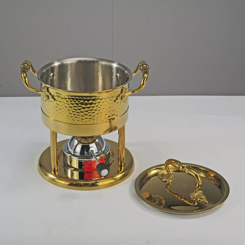 Commercial Hot Pot Set Manufacturer - Single Small Food Heater Buffet Stainless Steel Mini Three-piece Cooking Pot