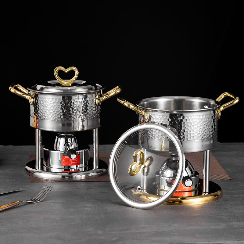 Alcohol Stove Set Manufacturer - Hotel Stainless Steel Hot Pot with Lid for Food Warming & Chafing Dish