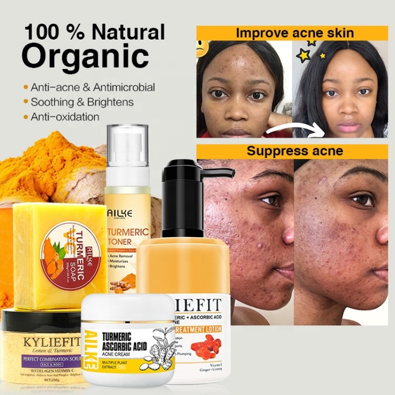Turmeric Skin Care Manufacturer - OEM Natural Acne Brightening Set