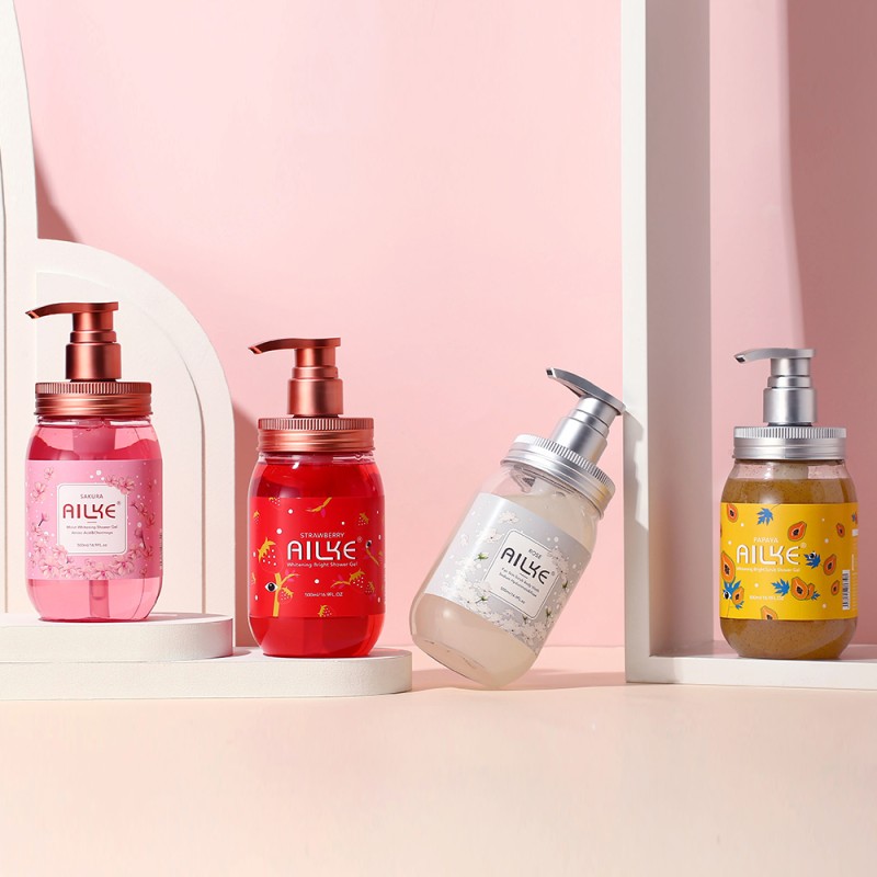 Body Wash Manufacturer - OEM Strawberry Sakura Rose Scrub