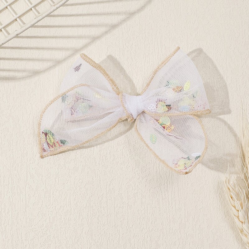 Hair Clips Manufacturer - Mesh Bow Sequin Confetti Valentines Theme for Sweet Party Fabric for Girls