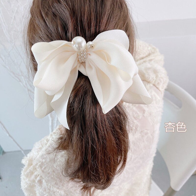 Ponytail Clip Manufacturer - New Women's Large Bow Big Ribbon Solid Color Sweet Style for Girls