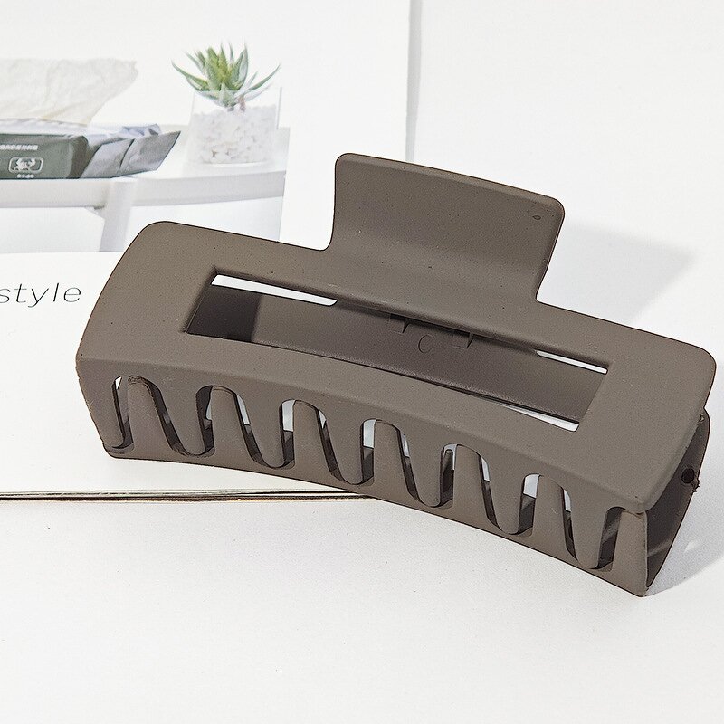 Hair Claw Clip Manufacturer - Wholesale New Fashion Large Matte Plastic Rectangle for Girls Women