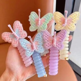 Elastic Hair Ties Manufacturer - High Ponytail Girls Children Antique Butterfly Braid Hair Rope Plastic for Girls Women Children