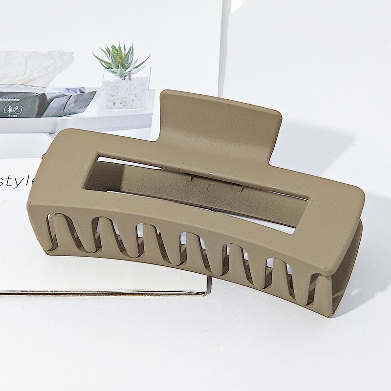 Hair Claw Clip Manufacturer - Wholesale New Fashion Large Matte Plastic Rectangle for Girls Women