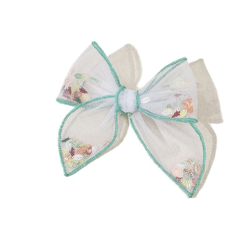 Hair Clips Manufacturer - Mesh Bow Sequin Confetti Valentines Theme for Sweet Party Fabric for Girls