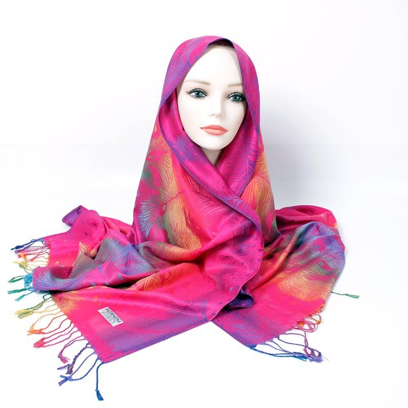 Hijab Scarves Manufacturer - Best Selling Women Ladies Turkish Jacquard Paisley Cashmere Cotton Pashmina Kashmiri