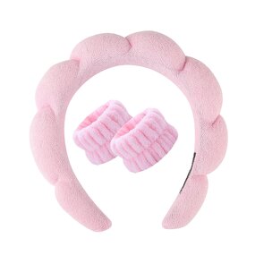 Spa Hair Band Manufacturer - Custom Fashion Cute Pink Blue Puffy Terry Towel Cloth for Skin Care