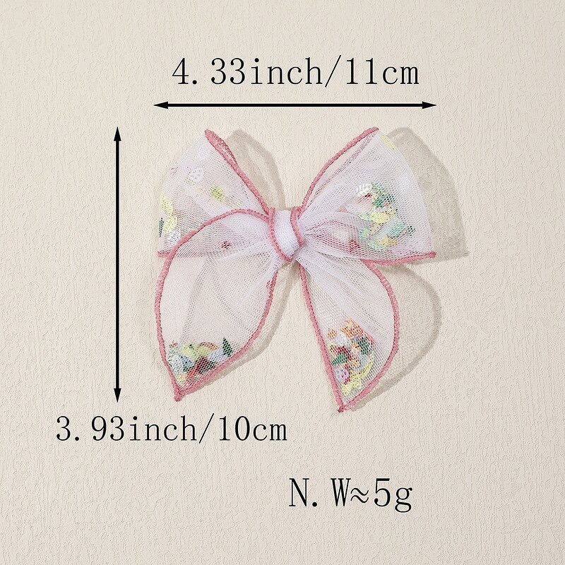Hair Clips Manufacturer - Mesh Bow Sequin Confetti Valentines Theme for Sweet Party Fabric for Girls