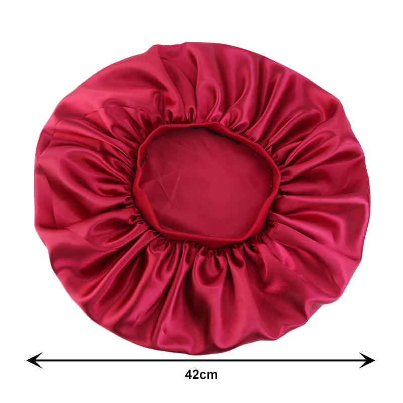 Satin Nightcap Manufacturer - Hot Selling Large Elastic Wide Brimmed Round Hat Home Hat Women's Monochrome Chemotherapy