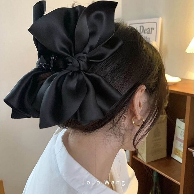 Hair Claw Clip Manufacturer - New French Retro Hepburn Style Back Satin Bow for Women