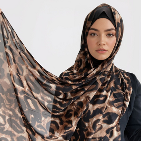 Square Scarf Manufacturer - New Hangzhou Pearl Chiffon Summer Rose Flower Print Muslim Headscarf Hui Ethnic Turban