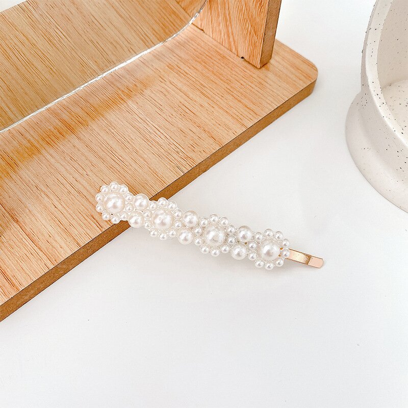 Hair Clips Manufacturer - Wedding Barrette Bead Hairgrips Girls Pearl Pins Party Bling Large Pearl