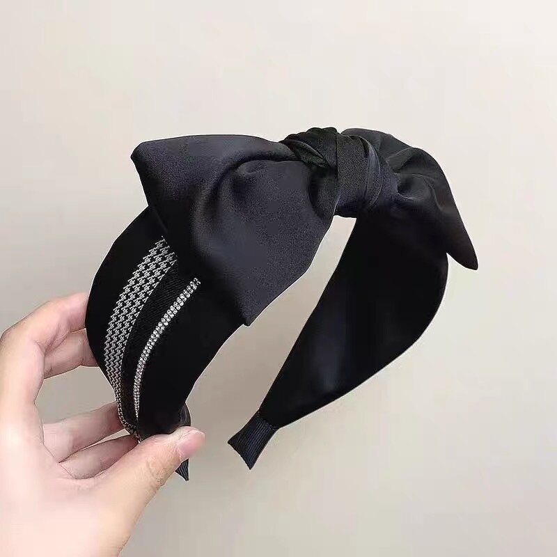 Hair Band Manufacturer - New Solid Color Bow Wide Edge Simple for Women