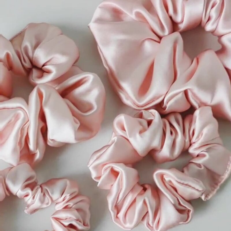 Hair Scrunchies Manufacturer - Solid Color High-Grade Satin 100 Mulberry Silk for Girls Hair Hands