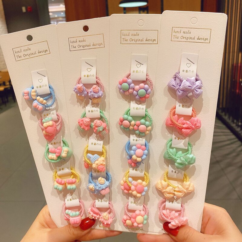 Hair Rope Manufacturer - Cute Cartoon Decoration Children's Ten-piece Girl Elastic Thumb Rubber Band Hair Tie
