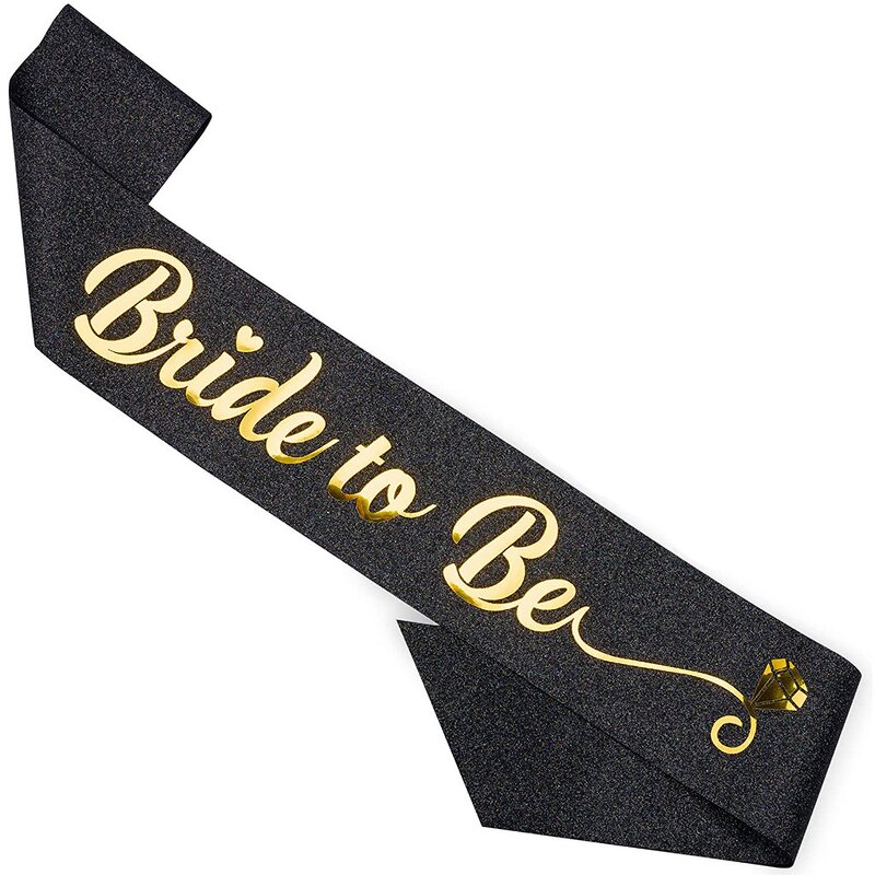 Sash Headband Manufacturer - with Crown Tiara Hot Stamping Print for Bridal Shower Bachelorette Party