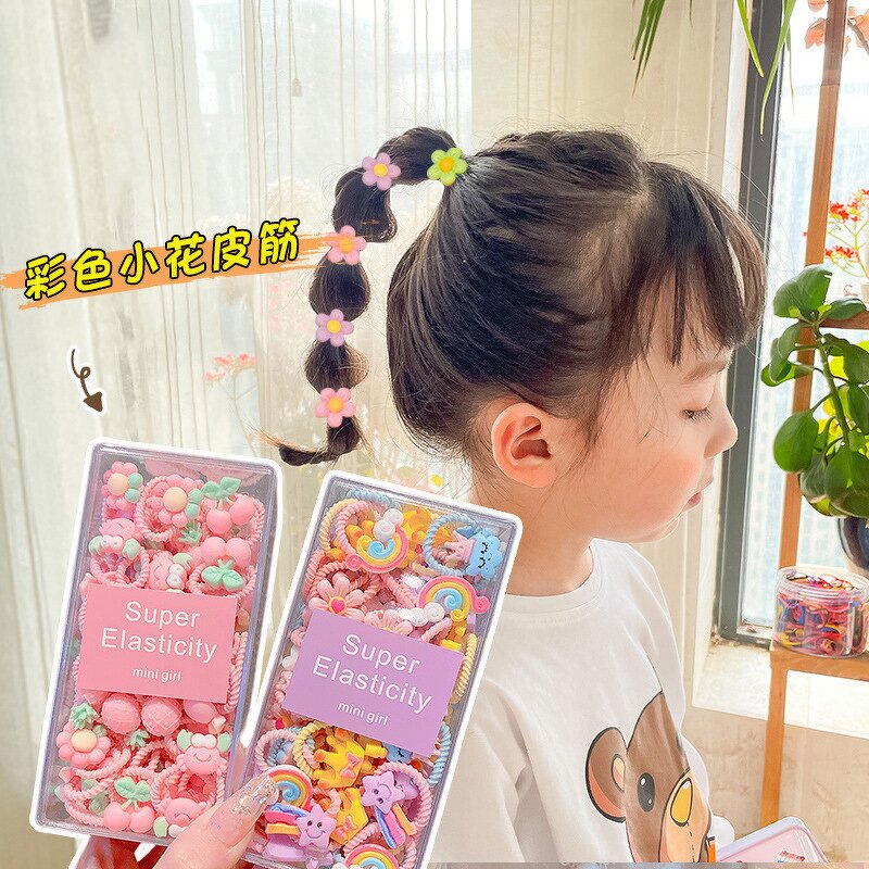 Hair Ties Manufacturer - Korean Candy Color Baby Small Size Elastic Cute Cartoon Rubber Hair Band for Baby Girls
