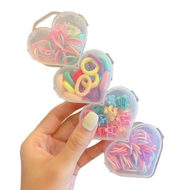 Hair Ties Manufacturer - Love Box Cartoon Small Flower Macaron High Stretch Disposable Rubber Band for Children