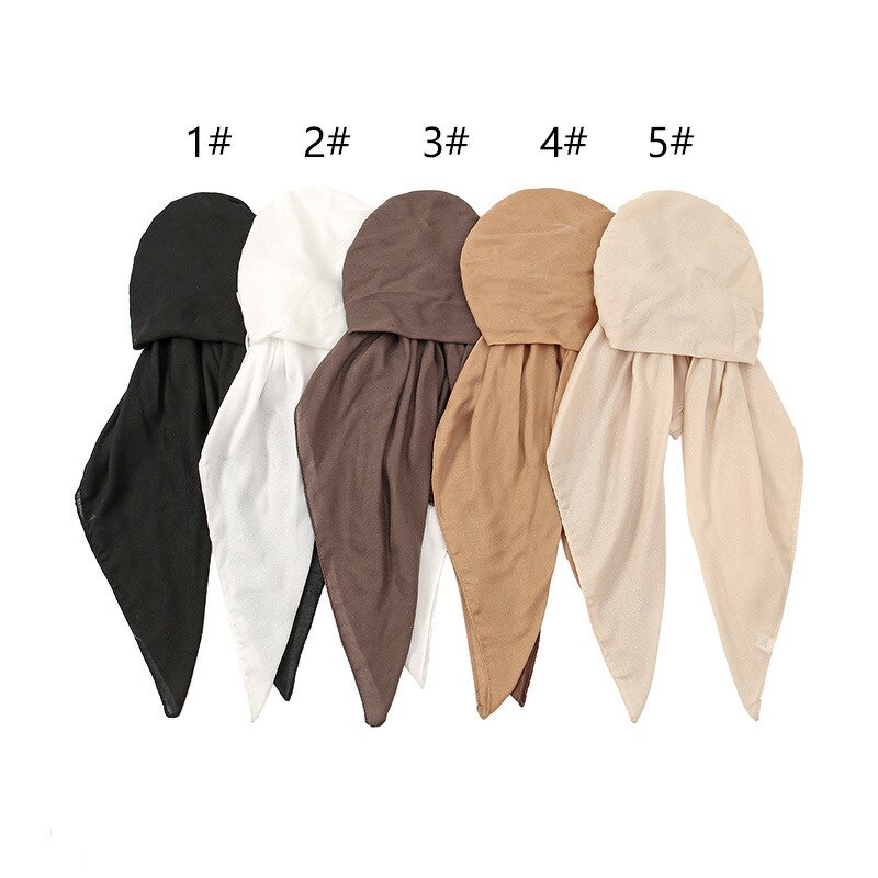 Muslim Headscarf Manufacturer - Sharut Wholesale Hot Selling Ladies Elastic Cotton Linen Hijab Cap Instant Scarf