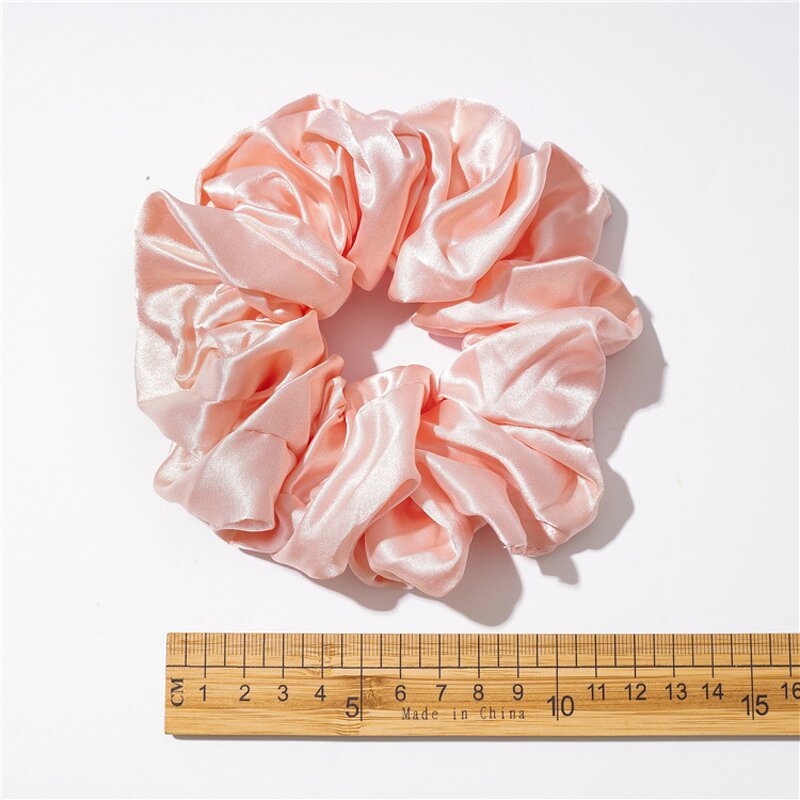 Hair Scrunchies Manufacturer - Satin Silk Solid Color Elastic Hair Bands Ponytail Holder for Women Girls